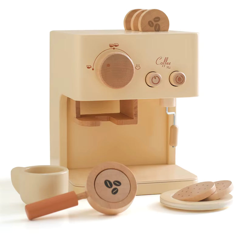 CozyCubz Brew & Play Montessori Wooden Coffee Maker Set