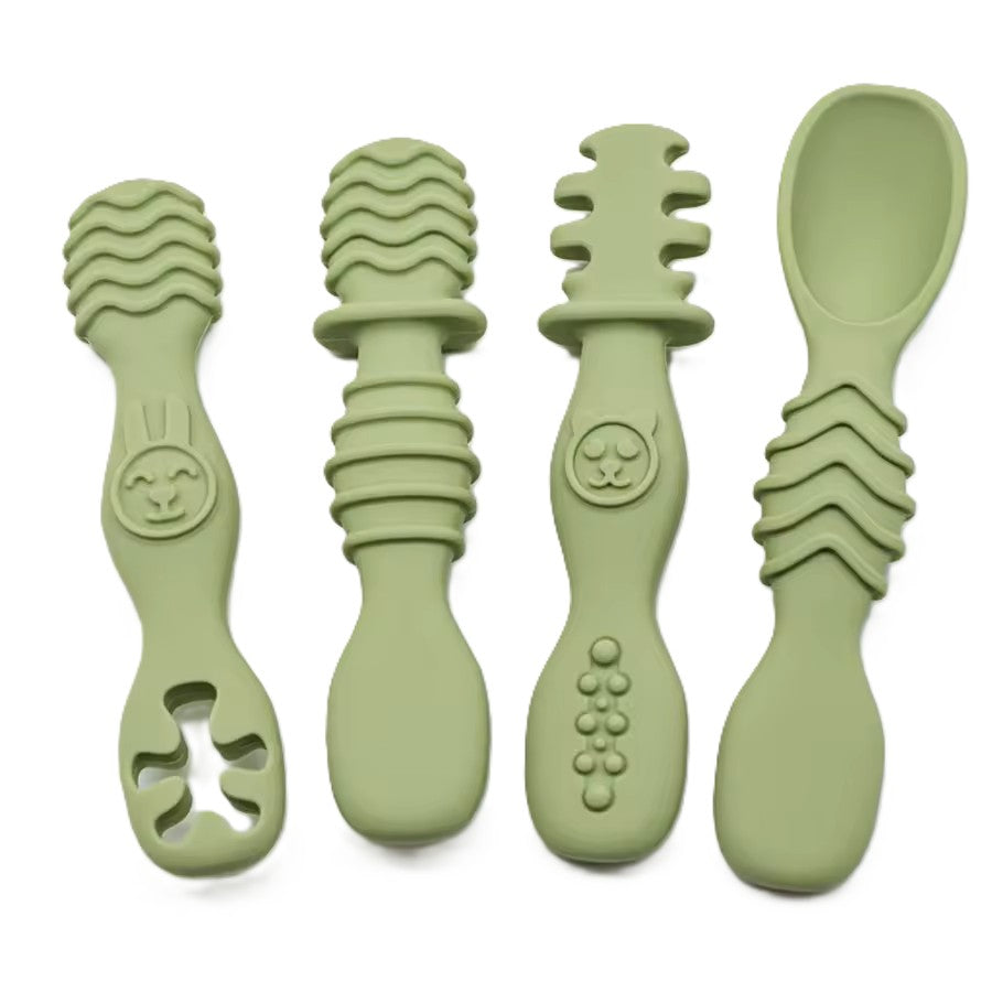 CozyCubz TinyGrip Silicone Spoon & Teether Set
