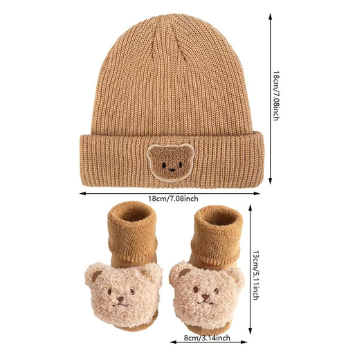 BearySnug Beanie & No-Slip Socks Set