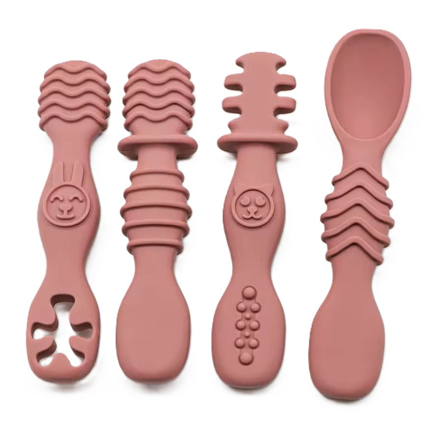 CozyCubz TinyGrip Silicone Spoon & Teether Set